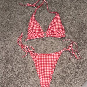 Red Gingham Bikini Set by Seamolly
